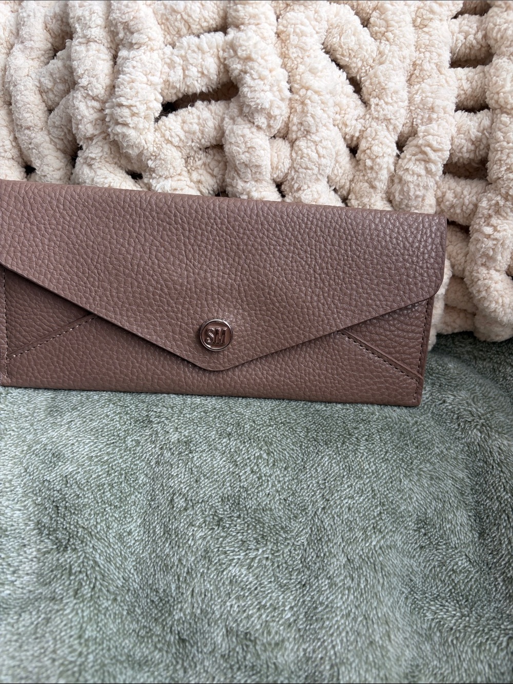 Steve Madden Envelope Wallet Clutch in Taupe Brown